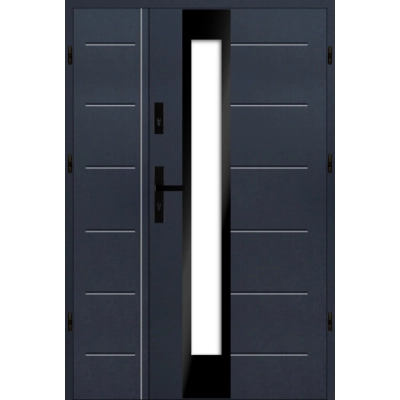 Drzwi zewnetrzne dwuskrzydłowe T41 S36 BLACK antracyt 72mm